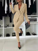 Lapel Button-Down Jacket & Slim-Fit Trousers Suit – 15 Colors XS–XXL by FitiqueFit