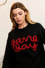 BiBi Game Day Metallic Letter Sweater by Wild and Free Boutique