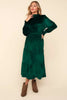 Mock Neck Smocked Waist Velvet Tiered Dress – Elegant Velvet Dress, Tiered Babydoll Dress, Smocked Waist Dress, Velvet Party Dress, Long Sleeve Dress by Stevvex