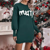 Women’s Knitted Round Neck Lantern-Sleeve Pullover Sheath by FitiqueFit