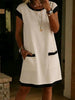 Women's Color-Block T-Shirt Mini Dress – Pocket Straight Cut by FitiqueFit