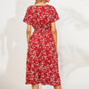 V-Neck Floral Print A-Line Satin Maxi Dress | 8 Colors by FitiqueFit