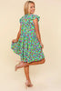 Frilled Mock Neck Ditsy Floral Dress – Mock Neck Floral Dress, Frilled Floral Dress, Ditsy Floral Dress, Tiered Floral Dress, Elegant Floral Dress, Feminine Floral Dress, Pocketed Floral Dress by Stevvex