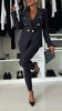 Double-Breasted Lapel Blazer & Zip-Up Trousers Suit by FitiqueFit