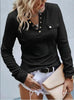 Knitted Buttoned Long Sleeve Pullover — Autumn & Winter Knitwear by FitiqueFit