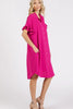 New Button Down Flounce Sleeve Dress with Pockets For Women – Trendy, Casual, Feminine, Practical & Stylish Design For Any Occasion by Stevvex