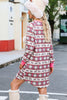 Christmas Pattern Half Button Dress