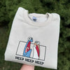 "Meep" Embroidered Unisex Sweatshirt Crewneck – Soft Cotton Blend Casual Top by Dog Mom Hat