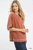 Umgee Linen Blend Scallop Trim Top by FitiqueFit