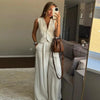Women’s Vest Top & High Waist Wide Leg Pants Two Piece Set by FitiqueFit