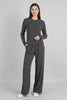 Women's Half-High-Neck Ribbed Knit Cardigan & Button-Front Trousers Set by FitiqueFit