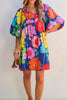 Modern Floral Print Tie Neck Dress Elegant & Timeless Colorful Dress by Stevvex