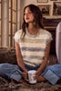 SO ME Soft Fuzzy Multi-Color Stripe Cozy Sweater Top by FitiqueFit