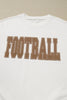 White FOOTBALL 3D Letter Graphic Crew Neck Sweatshirt by Wild and Free Boutique