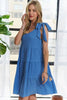 V-Neck Tie Shoulder Dress – Chic V-Neckline Dress with Adjustable Tie Shoulder Straps for a Sophisticated Look by Stevvex