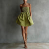 Women's Strapless Tube Mini Dress – Solid Color Elastic Waist by FitiqueFit