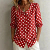 Women's Retro Polka Dot Three-Quarter Sleeve Loose Cardigan Shirt by FitiqueFit