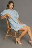 Floral Blue Jacquard Puff Sleeve Mini Dress Elegant Vintage-Inspired Dress for Women by Stevvex