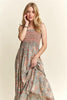 Smocked Printed Square Neck Tie Shoulder Cami Dress For Women – Trendy Smocked Cami Dress with Square Neckline, Tie Shoulders, and Playful Print for a Chic Summer Look by Stevvex