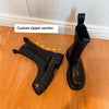 Women’s British-Style Mid-Calf Thick-Soled Leather Boots by FitiqueFit
