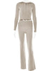 Long Sleeve Sweater And High Waist Long Pants Set by FitiqueFit