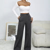 Ladies' Solid Color Loose Wide Leg Straight Leg Pants by FitiqueFit