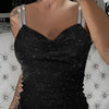 Sequin V-Neck Camisole – Rhinestone Strap Sparkly Top by FitiqueFit