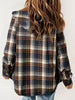 Plaid Snap Down Plush Hooded Jacket Soft & Warm Women Outerwear Cozy And Comfortable Jacket by Stevvex