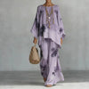 Floral Print Bamboo Linen Two-Piece Set | Wide-Leg Pants by FitiqueFit