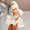 Thick Sole Open Toe Buckle Strap Sandals – Beach Fairy Style by FitiqueFit