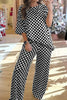 Rose Checkered Print Half Sleeve Tee 2pcs Lounge Pant Set by Wild and Free Boutique