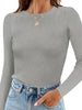 Ribbed Knit Slim Fit Long Sleeve T-Shirt by Simply Love