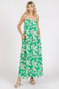 Printed V-Neck Maxi Cami Summer Dress with Pockets – Fluttering, Effortlessly Chic Maxi Dress with Ruched Detail and Convenient Pockets by Stevvex