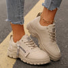 Women’s Lace‑Up Side‑Zipper Sports Sneakers by FitiqueFit