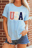 Light Blue USA Patriotic Printed T Shirt by Wild and Free Boutique