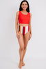 Black Square Neck Sleeveless Fashion Print Tankini Set