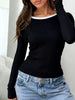 Ribbed Knit Bowknot Back T-Shirt by Simply Love
