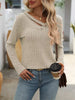 Ribbed Knit Long Sleeve Button Detail T-Shirt by Simply Love