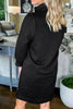 Classic Textured Zip Mini Dress Trendy Long Sleeve Dress for Women Modern Dress by Stevvex