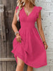 Waisted V-Neck Lace Midi Dress by FitiqueFit