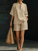 Women's Loose Batwing Sleeve Two-Piece Set – Casual Summer Beach Outfit by FitiqueFit