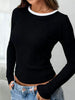 Ribbed Knit Bowknot Back T-Shirt by Simply Love