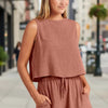Women's Sleeveless Top & Wide-Leg Shorts Set – Retro Street Style by FitiqueFit