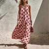 Women's Digital Print Short Sleeve Loose Maxi Dress – Knit Fabric by FitiqueFit