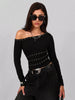 Studded One Shoulder Long Sleeve T-Shirt by Simply Love