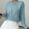 Women's Elegant Floral Sweater - Crew Neck Long Sleeve Casual Pullover by FitiqueFit