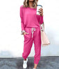 Women's Long Sleeve T-Shirt & Pencil Pants Set – Loose Fit, Striped & Solid by FitiqueFit
