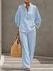Women’s Casual Shirt and Full-Length Pants Set by FitiqueFit