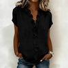 V-Neck Ruffle Sleeve Solid Color Top | Asymmetric Linen Blend by FitiqueFit