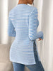 Slit Striped Long Sleeve Casual T-Shirt by Simply Love